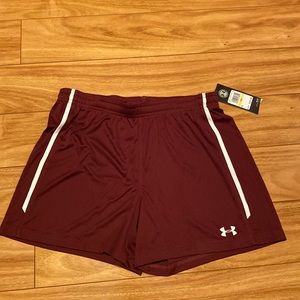 NWT SALE women’s Under Armour burgundy athletic shorts, size M